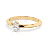 Solitaire Diamond Ring Pear 0.3ct by Qutahia Jewellery