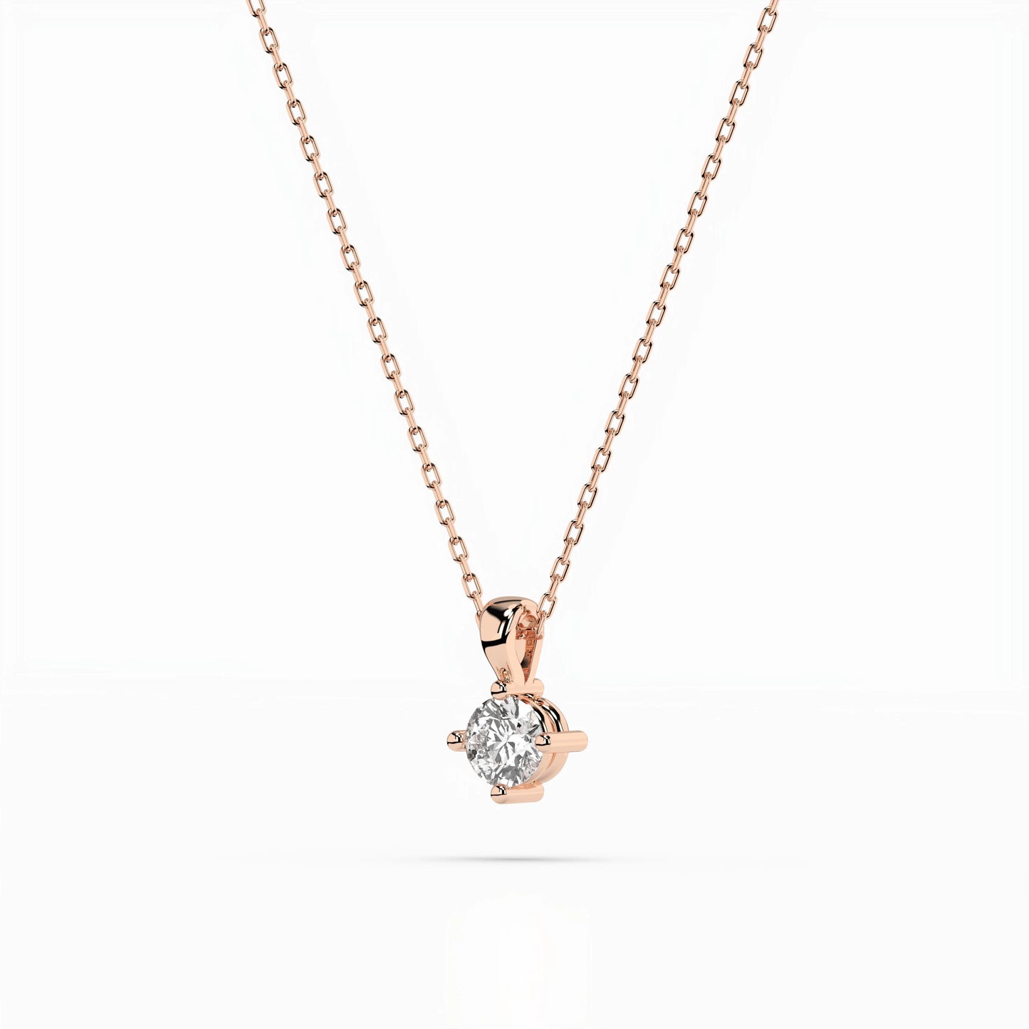 Solitaire Necklace (Round), 0.2 ct — 104-10011(3.7)