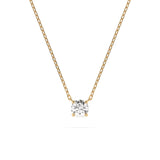 Diamond Pendant Necklace Round 0.1ct by Qutahia Jewellery