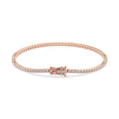14k gold tennis bracelet 1.8ct with round diamonds, view 9, by Qutahia Jewelry