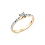 Solitaire Eternity Diamond Ring Princess 0.3ct by Qutahia Jewellery