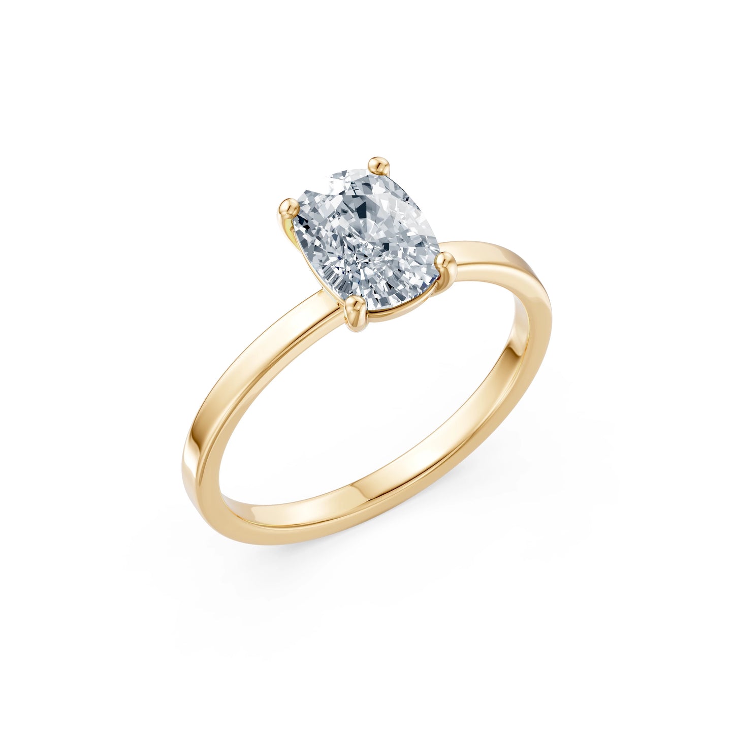 Cushion Lab Grown Diamond Solitaire Engagement Ring 1.5ct by Qutahia Jewellery
