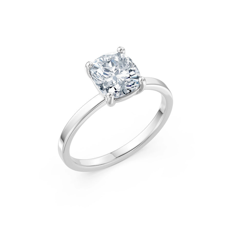 Cushion Lab Grown Diamond Solitaire Engagement Ring 2.0ct by Qutahia Jewellery