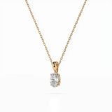 Diamond Pendant Necklace Oval 0.3ct by Qutahia Jewellery