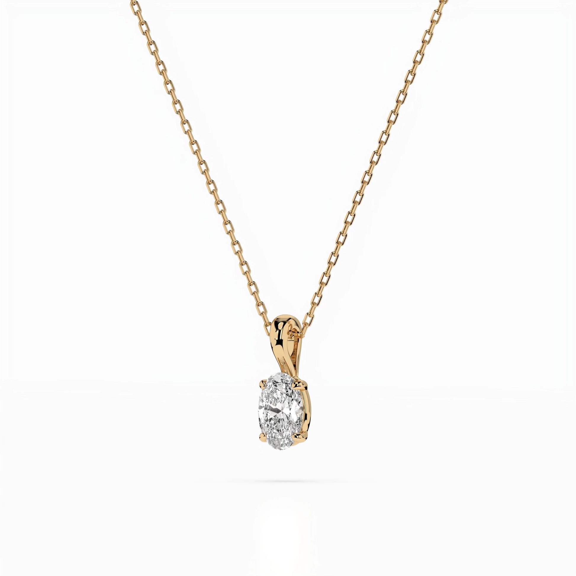 Solitaire Necklace (Oval), 0.3 ct — 104-10069(0.30)OV