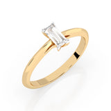 Solitaire Diamond Ring Baguette 0.3ct by Qutahia Jewellery