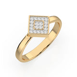 Illusion Diamond Ring Round 0.1ct by Qutahia Jewellery