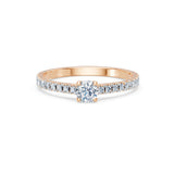 Solitaire Eternity Diamond Ring Round Brilliant 0.3ct by Qutahia Jewellery