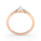 Solitaire Diamond Ring Pear 0.3ct by Qutahia Jewellery