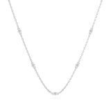 Delicate Diamond Necklace Round 0.07ct by Qutahia Jewellery
