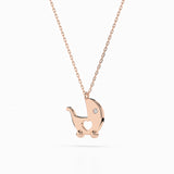 Delicate Diamond Necklace Round 0.01ct by Qutahia Jewellery