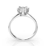 Illusion Diamond Ring Round 0.15ct by Qutahia Jewellery