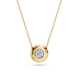 Diamond Pendant Necklace Round 0.15ct by Qutahia Jewellery