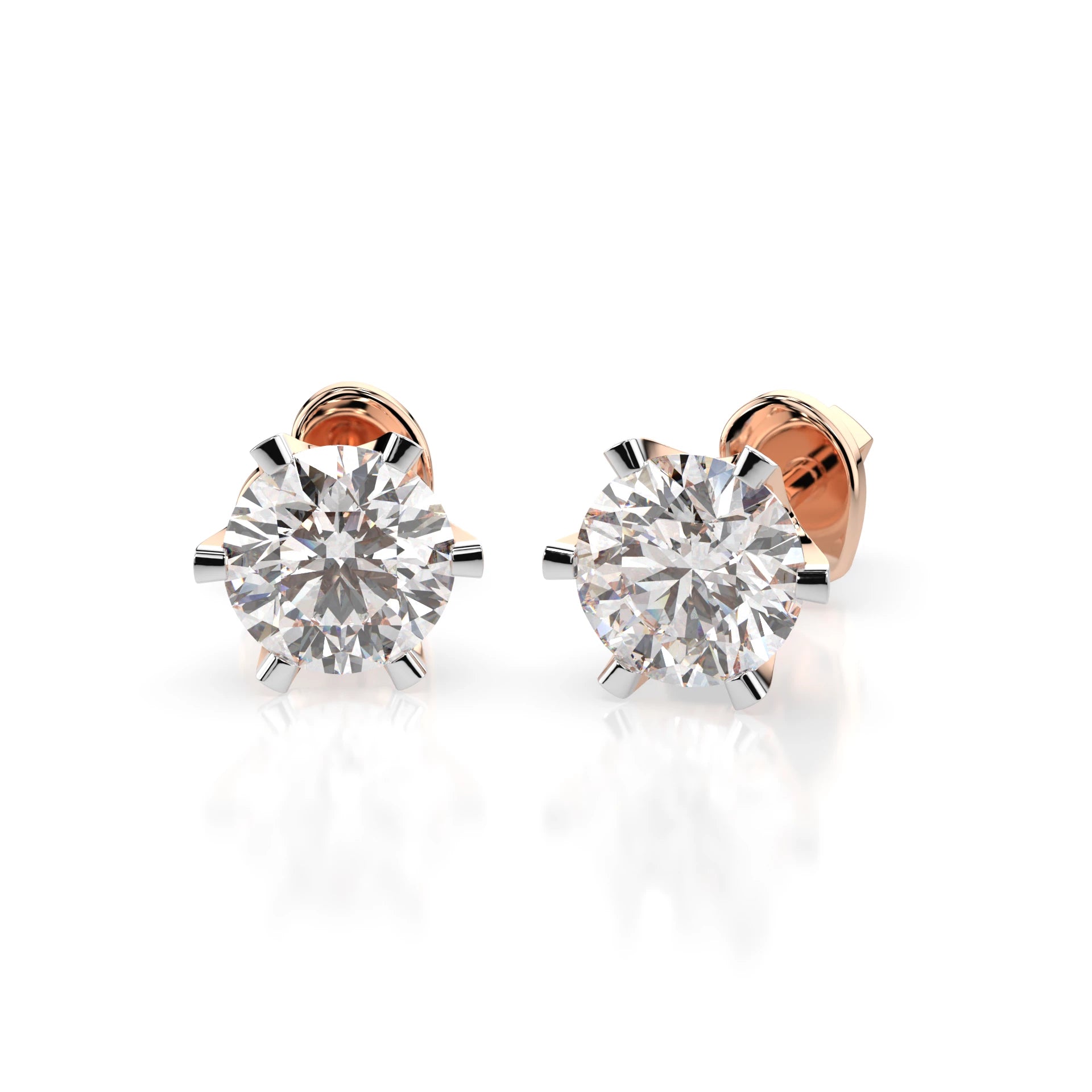 Solitaire Butterfly Earring (Round), 0.9 ct — 102-10040/1(4.8)