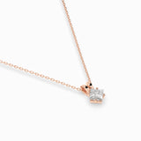 Diamond Pendant Necklace Princess 0.3ct by Qutahia Jewellery