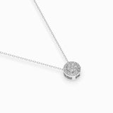 Illusion Diamond Necklace Round 0.08ct by Qutahia Jewellery