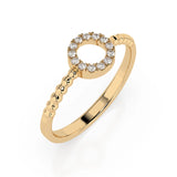 Minimalist Diamond Ring Round 0.08ct by Qutahia Jewellery