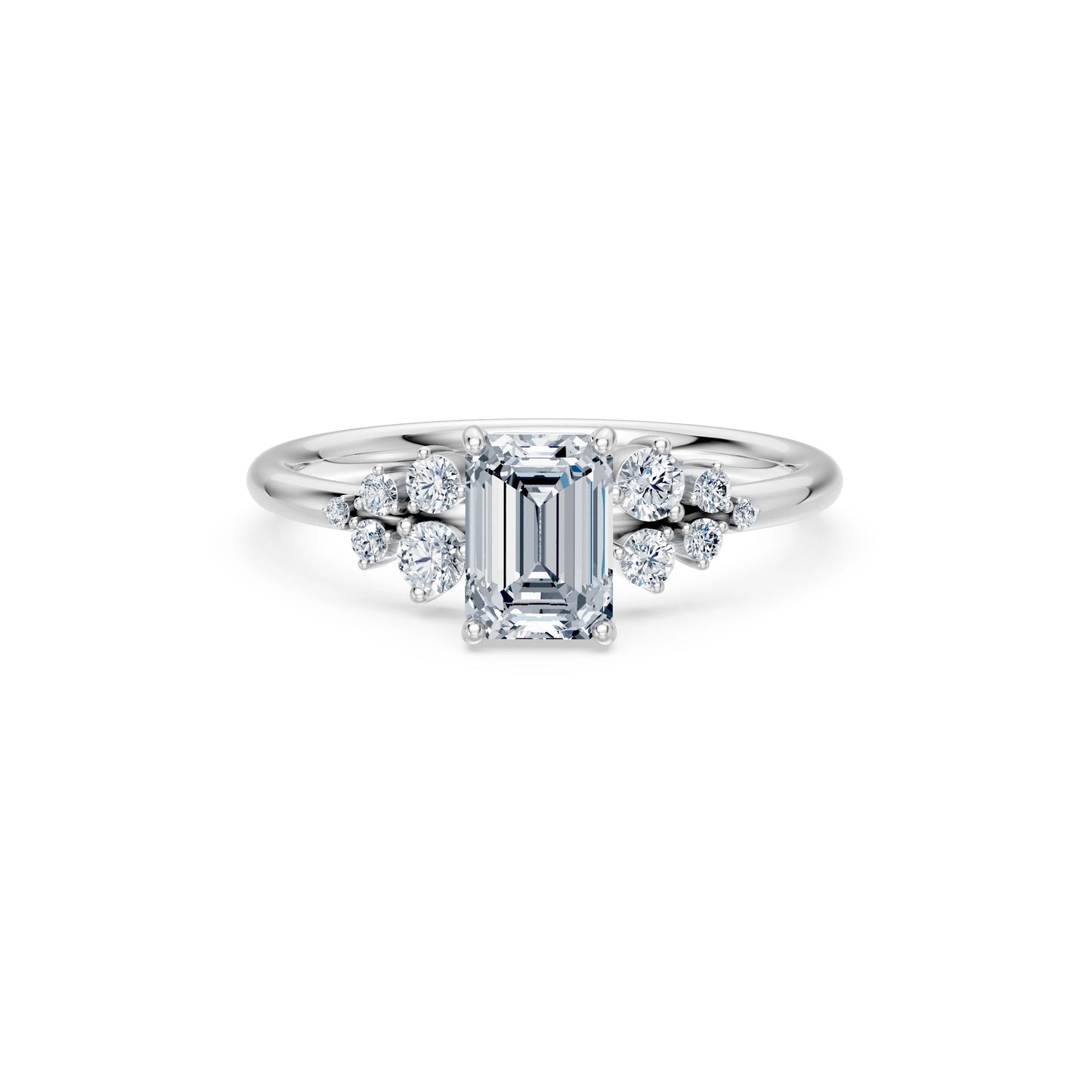 Emerald Lab Grown Diamond Classic Pave Eternity Ring 1.0ct by Qutahia Jewellery