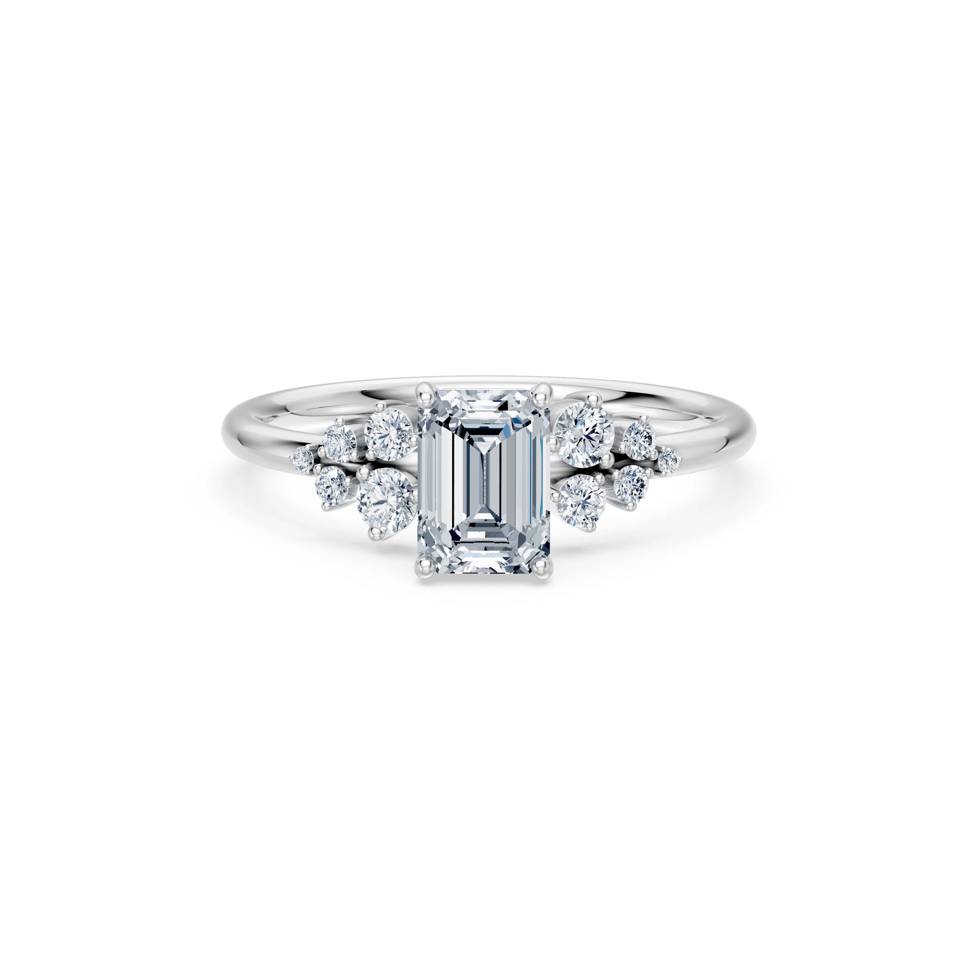Emerald Lab Grown Diamond Classic Pave Eternity Ring 1.0ct by Qutahia Jewellery