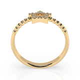Minimalist Diamond Ring Round 0.09ct by Qutahia Jewellery
