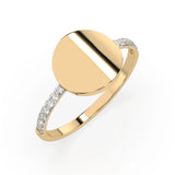 Minimalist Diamond Ring Round 0.14ct by Qutahia Jewellery