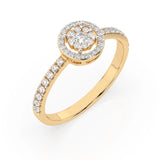 Illusion Diamond Ring Round 0.06ct by Qutahia Jewellery
