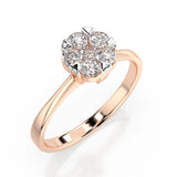 Illusion Diamond Ring Round 0.1ct by Qutahia Jewellery