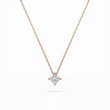 Diamond Pendant Necklace Princess 0.17ct by Qutahia Jewellery