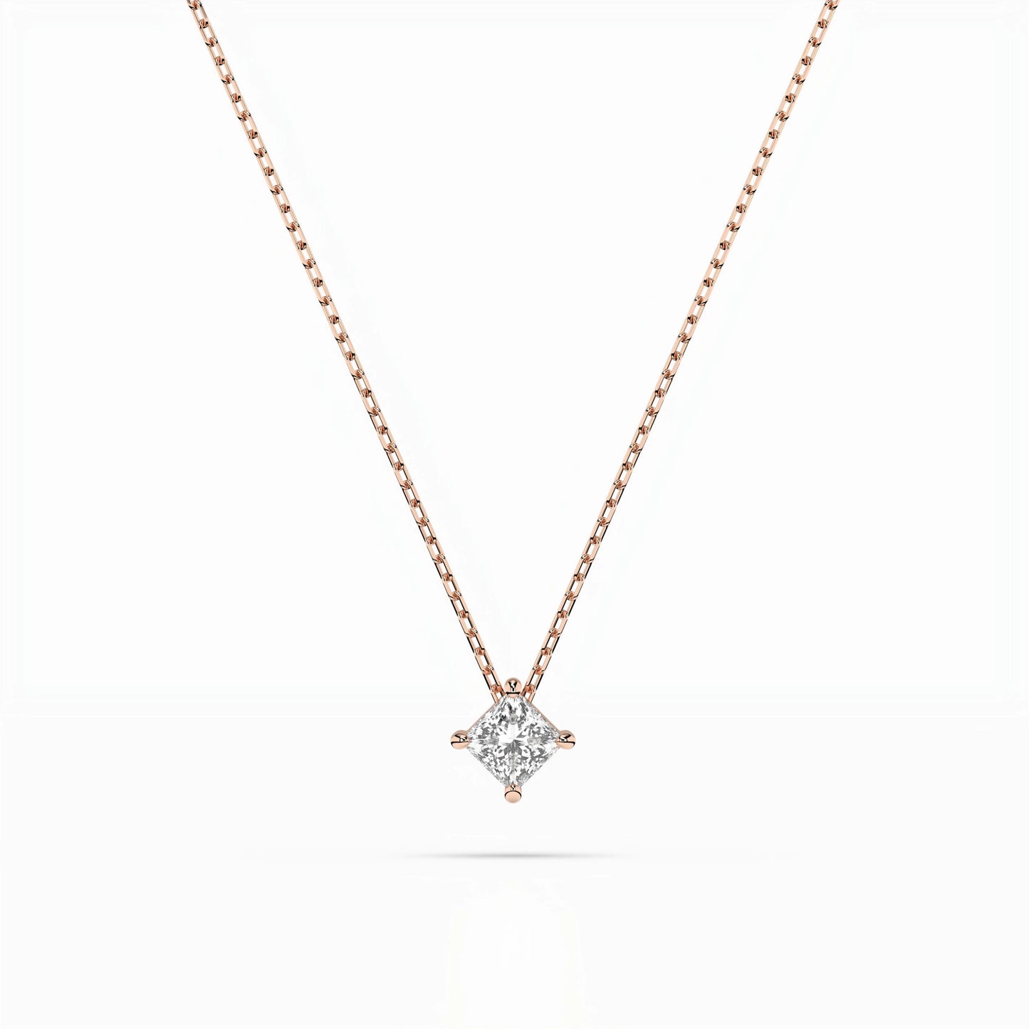 Solitaire Necklace (Princess), 0.17 ct — 104-10055(3.0)PR