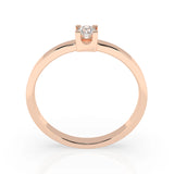 Solitaire Diamond Ring Round 0.1ct by Qutahia Jewellery