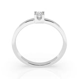 Solitaire Diamond Ring Round 0.1ct by Qutahia Jewellery