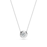 Diamond Pendant Necklace Round 0.15ct by Qutahia Jewellery