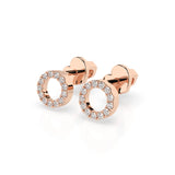 Small Diamond Earrings Round 0.16ct by Qutahia Jewellery