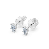 Small Diamond Earrings Princess 0.2ct by Qutahia Jewellery