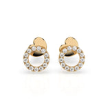 Small Diamond Earrings Round 0.16ct by Qutahia Jewellery