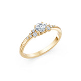 Solitaire Eternity Diamond Ring Round Brilliant 0.35ct by Qutahia Jewellery
