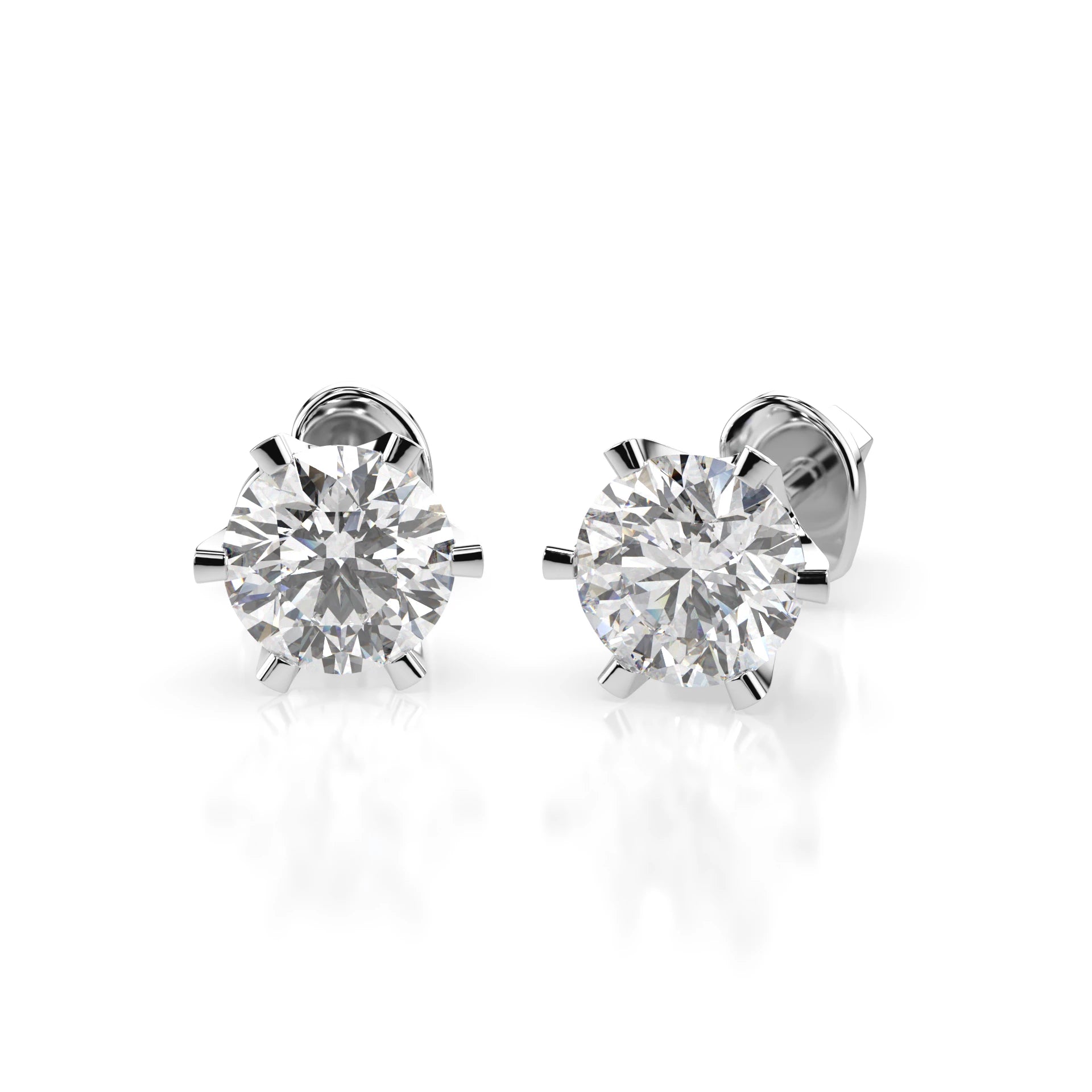 Solitaire Butterfly Earring (Round), 0.9 ct — 102-10040/1(4.8)