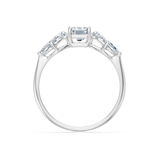 Emerald Lab Grown Diamond Side Stone Eternity Ring 1.0ct by Qutahia Jewellery