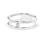 Minimalist Diamond Ring Round 0.02ct by Qutahia Jewellery