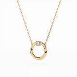 Delicate Diamond Necklace Round 0.03ct by Qutahia Jewellery