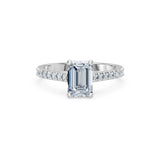 Emerald Lab Grown Diamond Slim Pave Eternity Ring 1.5ct by Qutahia Jewellery