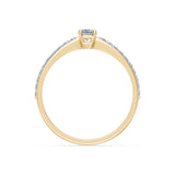 Solitaire Diamond Ring Princess 0.17ct by Qutahia Jewellery
