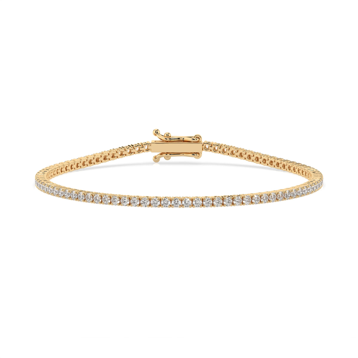 Lab created diamond tennis bracelet 0.8ct in solid gold, view 4, by Qutahia Jewelry