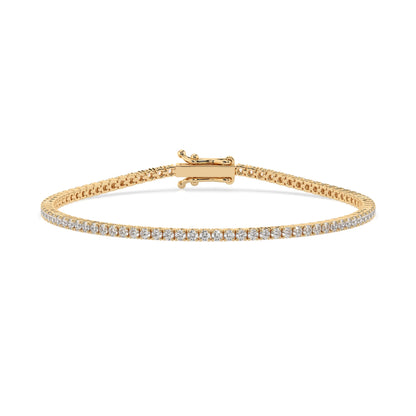 Lab created diamond tennis bracelet 0.8ct in solid gold, view 4, by Qutahia Jewelry