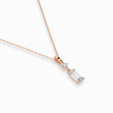 Diamond Pendant Necklace Baguette 0.04ct by Qutahia Jewellery