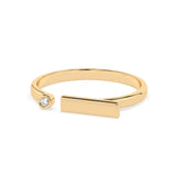 Minimalist Diamond Ring Round 0.02ct by Qutahia Jewellery