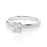 Solitaire Diamond Ring Round 0.15ct by Qutahia Jewellery