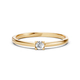 Solitaire Diamond Ring Round 0.1ct by Qutahia Jewellery