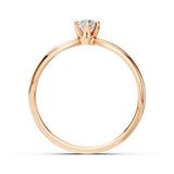 Solitaire Diamond Ring Round 0.2ct by Qutahia Jewellery