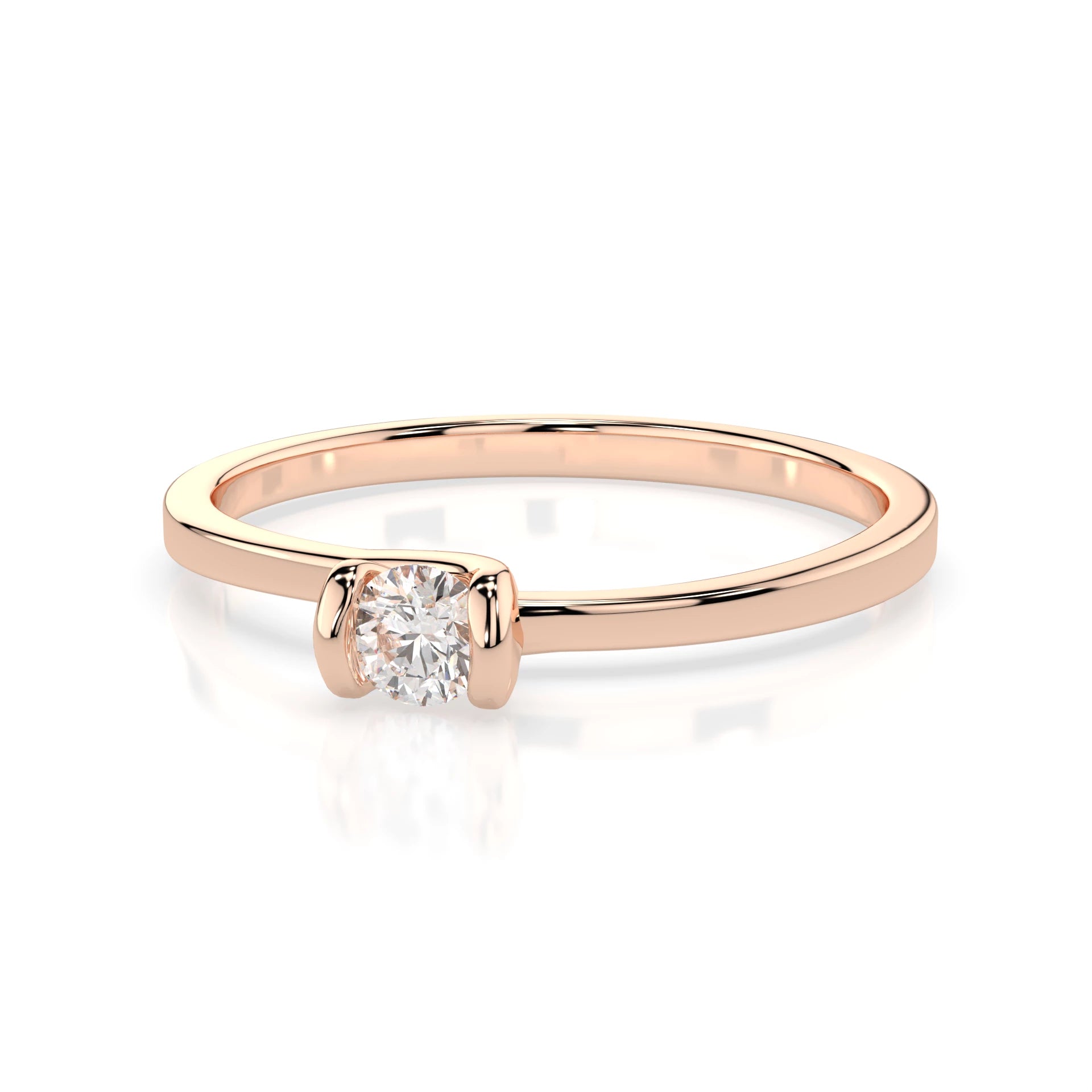 Solitaire Ring (Round), 0.1 ct — 101-10016(3.0)